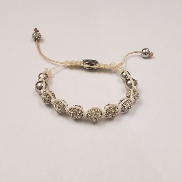 Joseph Nogucci,  glitter glam beaded silver glitz adjustable bracelet - Picture 10 of 11